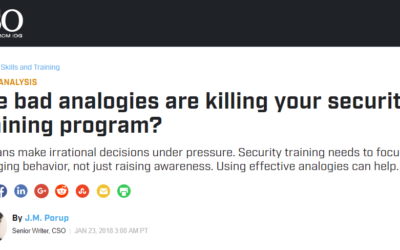Are bad analogies killing your security training program? Bruce Hallas Interviewed for CSO Online