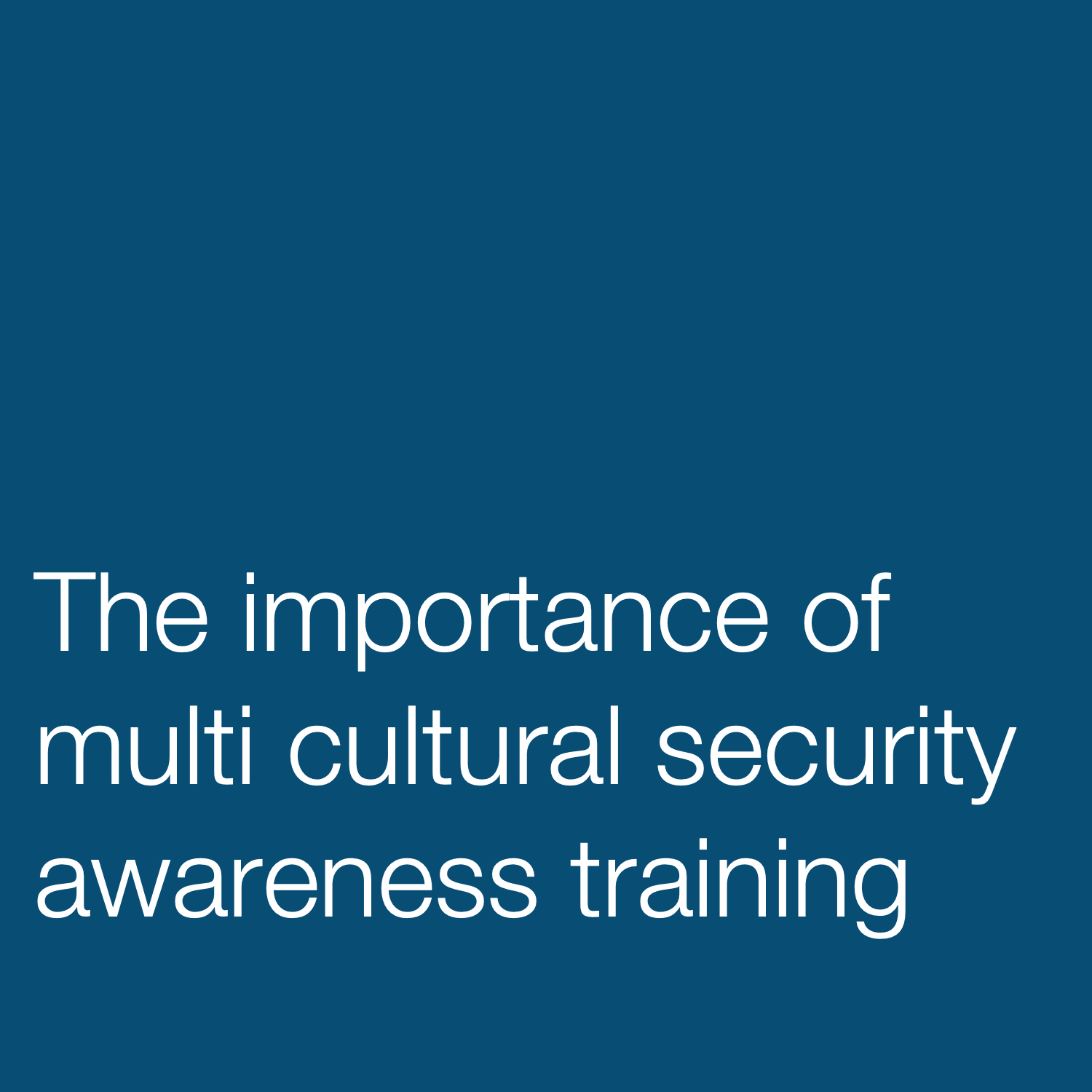 The importance of multi cultural security awareness training